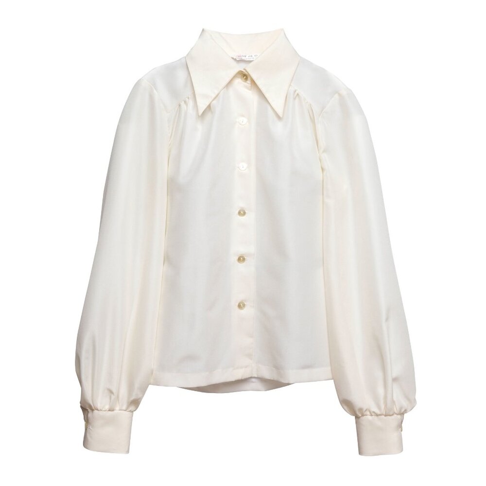 Sundazed (Italy) 70s, Satin Weave, Barrymore Collar, Bishop Sleeves